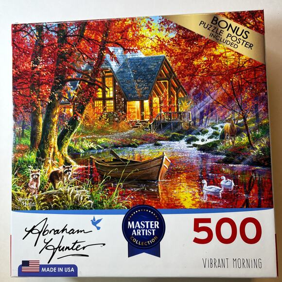 Vibrant Morning Roseart 500-Piece Jigsaw Puzzle - Lightly Used - Made in USA vn - Picture 1 of 3